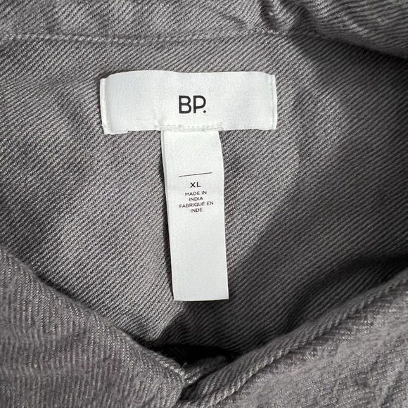 NWT BP Grey Flannel Button Down Shirt (XL) - Picture 6 of 8